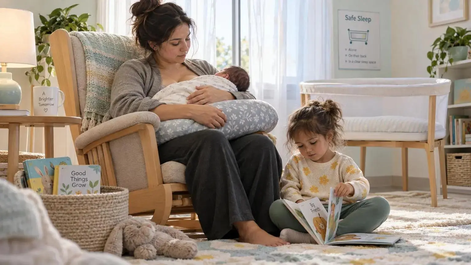Trauma-sensitive nursery with calming decor for decompression room ideas